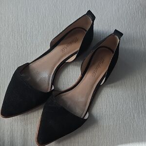 Madewell Black Pointed D'Orsay Flats